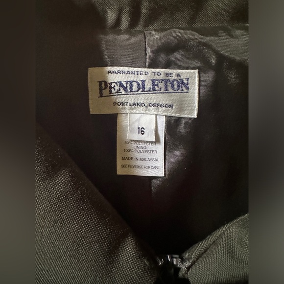 Vtg Olive Green Pendleton Women’s Jacket, Size 16 - Picture 2 of 10